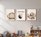 3pcs Sports Wall Art Football Baseball Basketball Theme Painting Picture Wall   