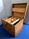 Singer Featherweight 221 Custom Made Oak Wood Carrying Case Sewing Tackle