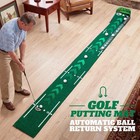 Indoor Golf Putting Green Mat With Auto Ball Return - 8ft Precision Training