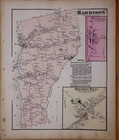 Antique 1871 Plat Map Of Harrison Twp   Cumberland County  Maine By F w  Beers