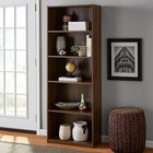 Adjustable 5-shelf Wood Bookcase Storage Shelving Book Wide Bookshelf  71  Tall