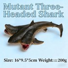 Mutant 3headed Shark Marine Creature Toy Deep Sea Animal Mutant Megalodon Model