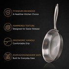Pure Titanium Hammered Frying Pan With Lid  10 Inch Skillet  No Coating Cookw   