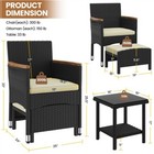 5-piece Outdoor Wicker Furniture Set With Rattan Cushioned Chairs   Coffee Table