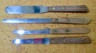 Lot Of  4  Vintage Wood Handle Stainless Steel Bartender   Citrus Knives