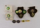 Vintage Lot Of Girl Scout Ribbon W 11 Pins Each Girl Scouts  Brownie   Adult Bar