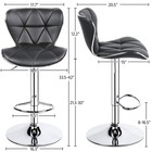 2pcs Bar Stools Fashionable Height Adjustable Pu Leather Swivel Chair W  Back