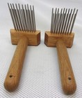 Pair set Regular Wool Combs - Double Row Approx 1 4  Gap 19 Tines