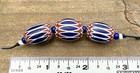 Antique Venetian Chevron African Trade Beads 6 Layer Calibrated Egg Trio  ct01 