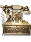 Vintage Deco-tel French Victorian Style Ivory   Gold Rotary Dial Phone