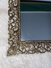Vintage Mirror Vanity Tray 13 5x10 Brass Tone Scroll Footed Rectangle