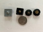 Vintage Glass Silver Gray Shank Buttons Lot Of Of 4 Various Raised Designs