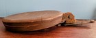 Rare Antique Industrial Cast Iron Undertable Hideaway Stool Wood Seat