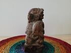 Antique Asian Carved Wood Foo Dog Lion Temple Guardian Deity Statue