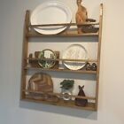 Large Wall Hanging Plate Rack  Wood Plate Rack  3 Row Tall Plate Rack  Dish Rack