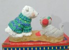 Russ Berrie Polar Pals  seal With Polar Bear  Sculptstone Figurine