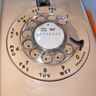 Vintage Western Electric A b 554 Rotary Dial Wall Phone Tan Brown Bell Untested
