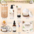 Spa Gift Baskets For Women  Vanilla Coconut Bath And Body Gifts Set For Women  H