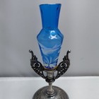 Colbalt Blue Bud Vase Forbes Silver Co Vintage Victorian Antique Glass Rare
