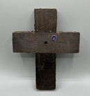 Vintage Mexican Folk Art Milagros Wood Cross From Mexico  Not Signed