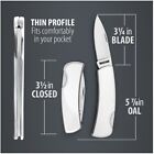 Pocket Knife Small Silver 3-1 2  Lockback Smooth Handle Engravable Wedding Gift