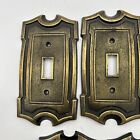 Vintage Donner  Toggle Switch Wall Plates    Socket Covers Antique Brass Lot