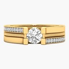 0 60 Ct Round Cut E Vs1 Lab Created 14kt Yellow Gold Mens Engagement Ring