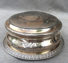 Heavy Antique French Art Nouveau Box 1940-50 s Silver Plated Metal Signed Gallia