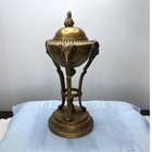 Antique Style Brass Ram Head Tripod Censer Incense Burner With Flame Lid
