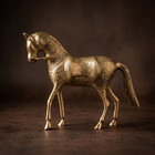 Handcrafted Brass Horse Figurine  Intricately Engraved Horse Statue  Traditional