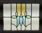 Pretty Abstract Old English Leaded Stained Glass Window 22 x 18 