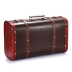 Vintage Wooden Storage Chest Suitcase Red Decorative Trunk Box