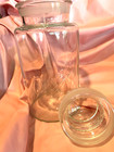 Vtg Bunte Glass Candy Apothecary Pharmacy Drugstore Jar canister W lid - Antique