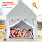 Kids Play Tent Large Playhouse Children Play Castle Fairy Tent  gift W  Mat Gray