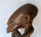Vintage African Hand  Carved Wood Male Sculpture 19 1 2  Tall