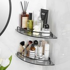  2 Pack Glass Corner Shower Shelf For Bathroom Black Tempered Glass Shelf With 