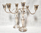 Pair Empire Weighted Sterling Twisted Candelabras Candle Holders Bin00 Ds36