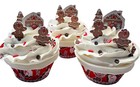 Dezicakes Fake Cupcakes   Artificial Food Christmas Family Cupcakes Set Of 3