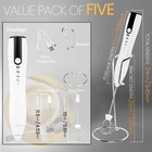 Rechargeable Milk Frothier 3 Speeds Handheld Foam Maker With 2 Heads White