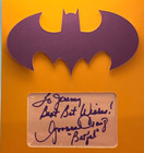 Yvonne Craig    batgirl        Hand-signed Card   Custom Die-cut Batman Mat     Coa Rare