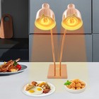 Tabletop Food Insulation Lamp  Food Warmer  2-head Food Warming Lamp Gold Us