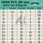 1020pcs O Ring Kit 20 Size Nitrile Rubber Oring Assortment Set For Car Auto Veh