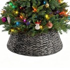  24inch Christmas Tree Collar For 4 5-6ft Trees  Woven Hyacinth 24in Black
