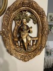 2 Vtg Victorian French Style Man   Woman Wood Carved  Wall Plaques