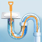 5pcs Orange Drain Cleaning Tool Set Sink Toilet Hair Remover Unclogger - New