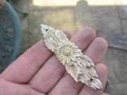 Brass Flower Ormolu Furniture Decoration Hardware Mount Flower Antique Pair - 3 