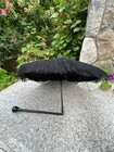 Antique Civil War Era Black Lace Victorian Folding Parasol
