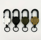 1 4 Pcs Heavy Duty Retractable Keychain Badge Reel Clip With Carabiner Holder