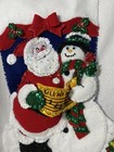 Handmade Bucilla Felt Christmas Stocking 15  Santa   Snowman Finished Completed