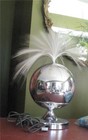 Vintage 70 s Fantasia Chrome Orb Sunburst Fiber Optic Color Change Lamp Light